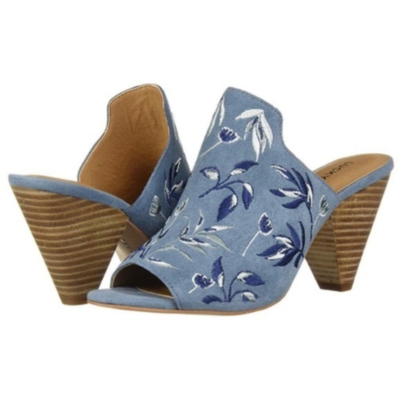 Lucky Brand Shoes - Lucky Brand Embroidered Suede Open Mule 7.5M NIB